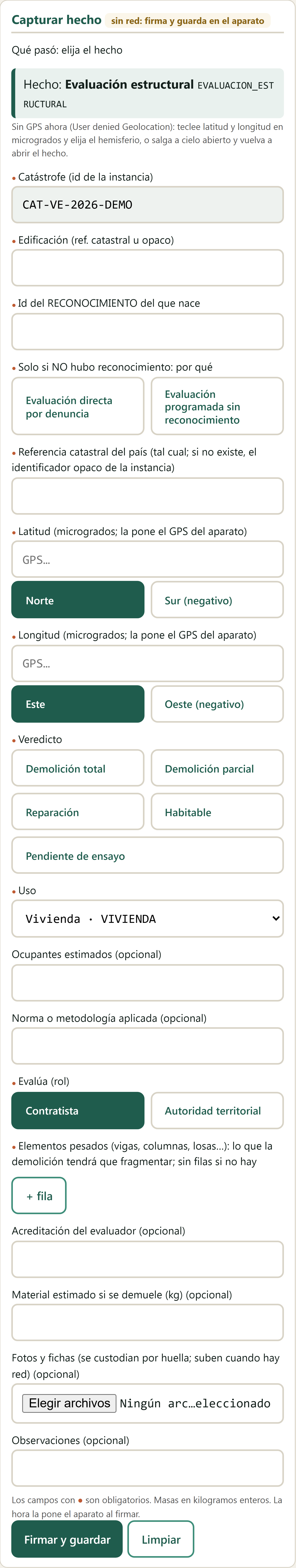 Formulario Evaluación estructural