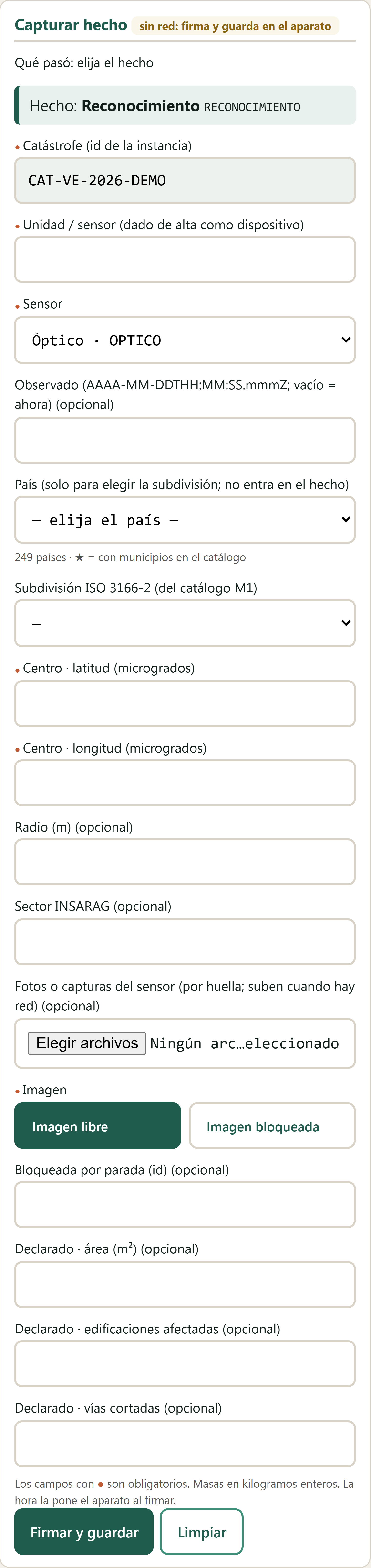 Formulario Reconocimiento