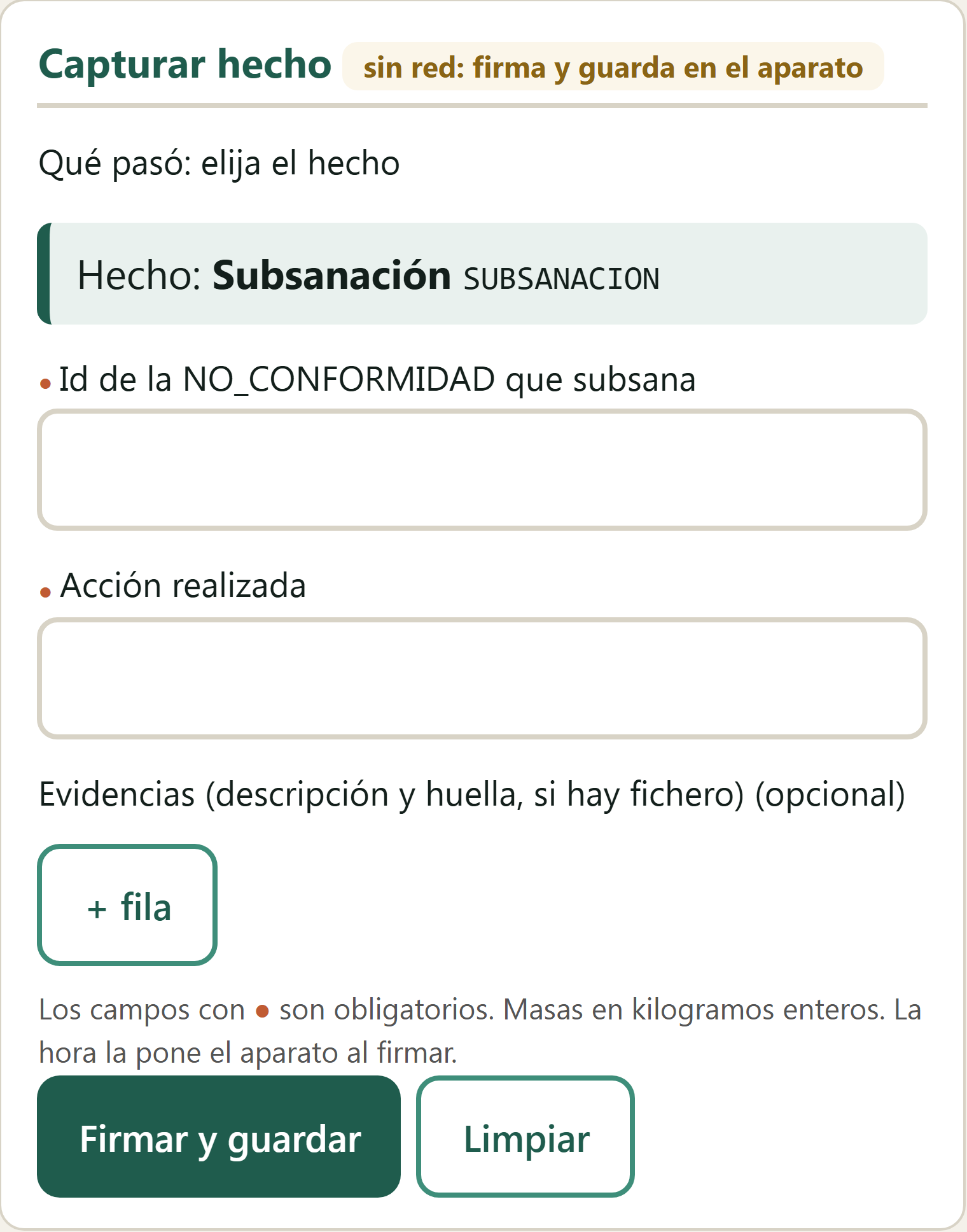 Formulario Subsanación